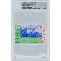 Johnny Bench Cincinnati Reds 1972 NLCS Game 3 Beckett Fanatics Witnessed Authenticated /10 Ticket from October 9
