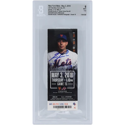Ronald Acuña Jr. Atlanta Braves Career Home Run #2 Beckett Fanatics Witnessed Authenticated 9/10 Ticket from May 8, 2018 with "2nd Career HR" Inscription