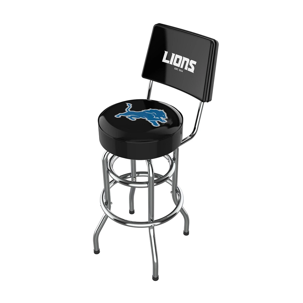 Imperial Black Detroit Lions Chrome Bar Stool
