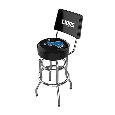 Imperial Black Detroit Lions Chrome Bar Stool