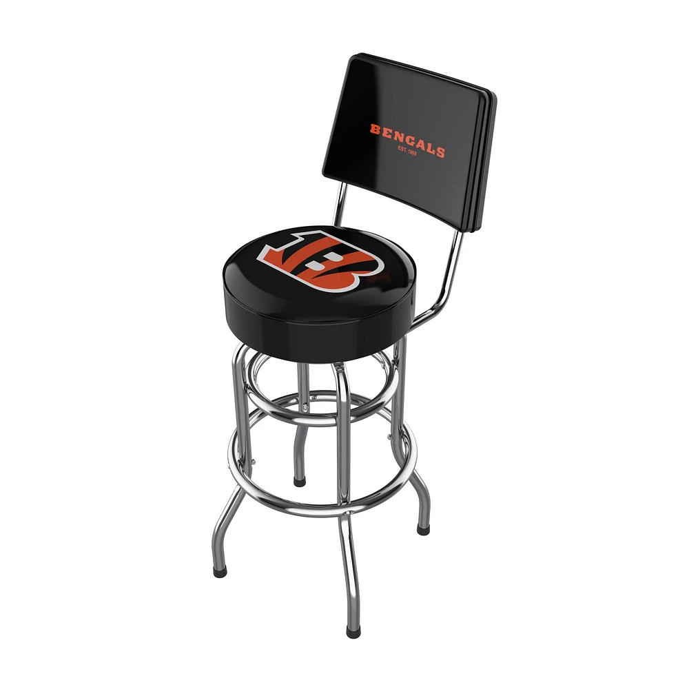 Imperial Black Cincinnati Bengals Chrome Bar Stool