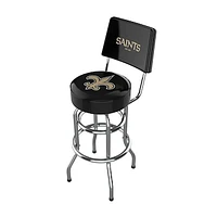 Imperial Black New Orleans Saints Chrome Bar Stool