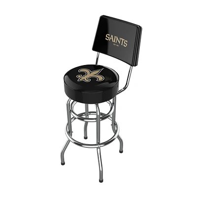 Imperial Black New Orleans Saints Chrome Bar Stool