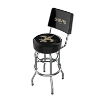 Imperial Black New Orleans Saints Chrome Bar Stool