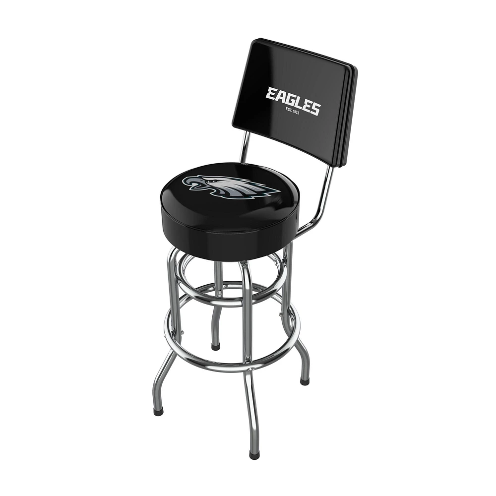 Imperial Black Philadelphia Eagles Chrome Bar Stool