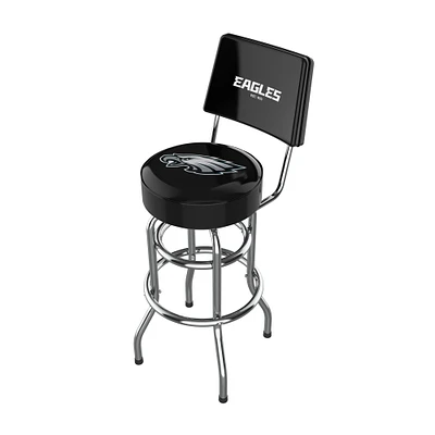 Imperial Black Philadelphia Eagles Chrome Bar Stool