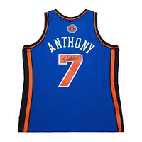 Carmelo Anthony New York Knicks Autographed Blue Mitchell & Ness 2010/11 Hardwood Classics Swingman Jersey