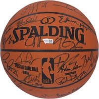 NBA 75th Anniversary Team Autographed Spalding Official Game Basketball with 39 Signatures including Shaquille O'Neal, Kareem Abdul-Jabbar & Larry Bird - Limited Edition of 50