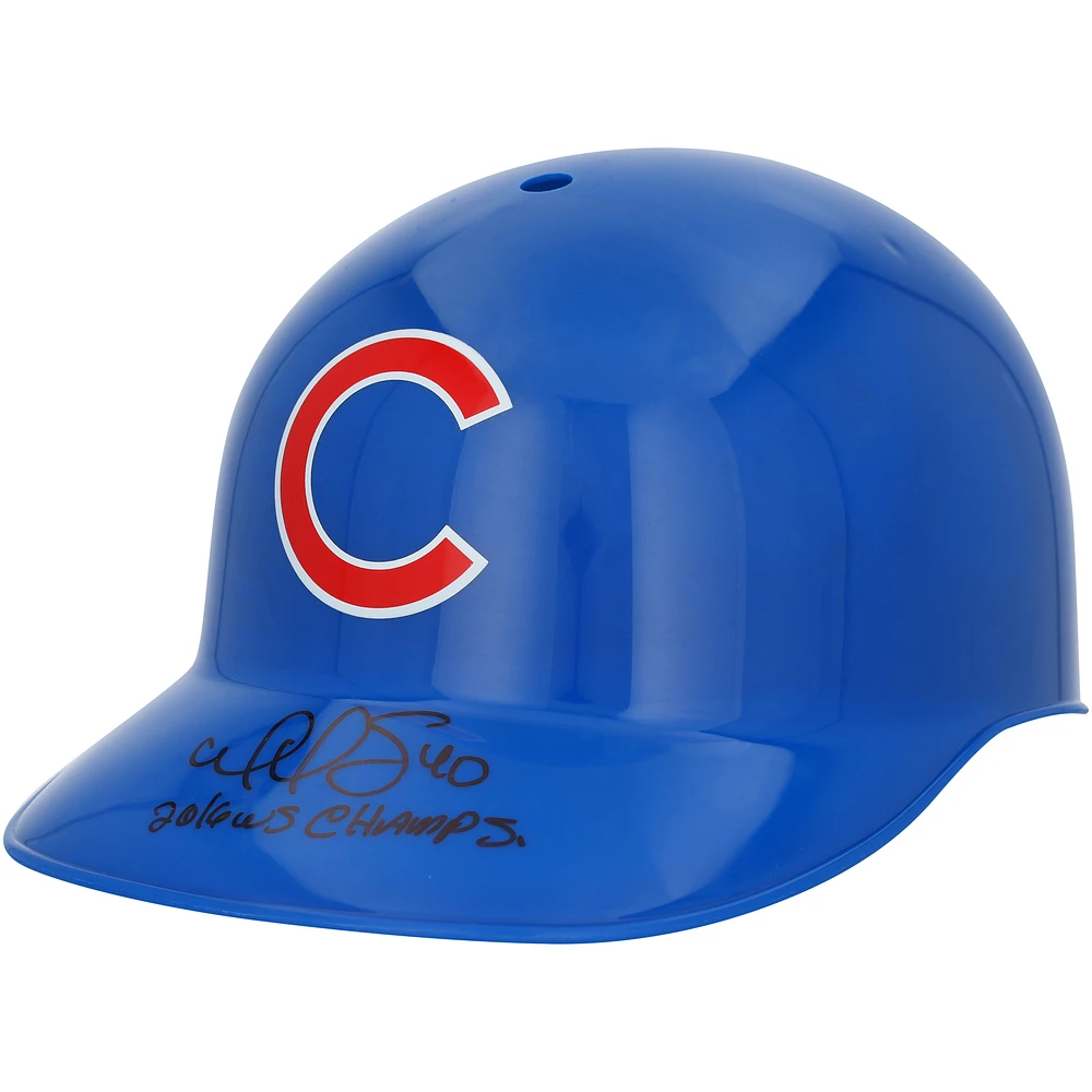 Willson Contreras Chicago Cubs Autographed Sovenior Batting Helmet with "2016 WS Champs" Inscription