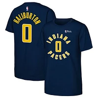 Youth Nike Tyrese Haliburton Navy Indiana Pacers 2025 NBA Finals Name & Number T-Shirt