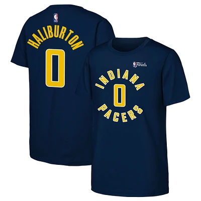 Youth Nike Tyrese Haliburton Navy Indiana Pacers 2025 NBA Finals Name & Number T-Shirt