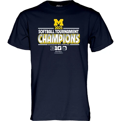 Men's Blue 84  Navy Michigan Wolverines 2025 Big Ten Softball Conference Tournament Champions Locker Room T-Shirt