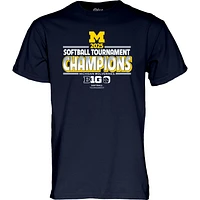Men's Blue 84  Navy Michigan Wolverines 2025 Big Ten Softball Conference Tournament Champions Locker Room T-Shirt