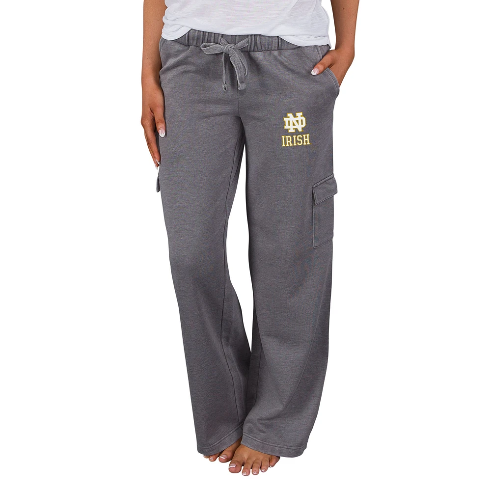 Women's Concepts Sport Charcoal Notre Dame Fighting Irish Trackside Wide Leg Cargo Pants
