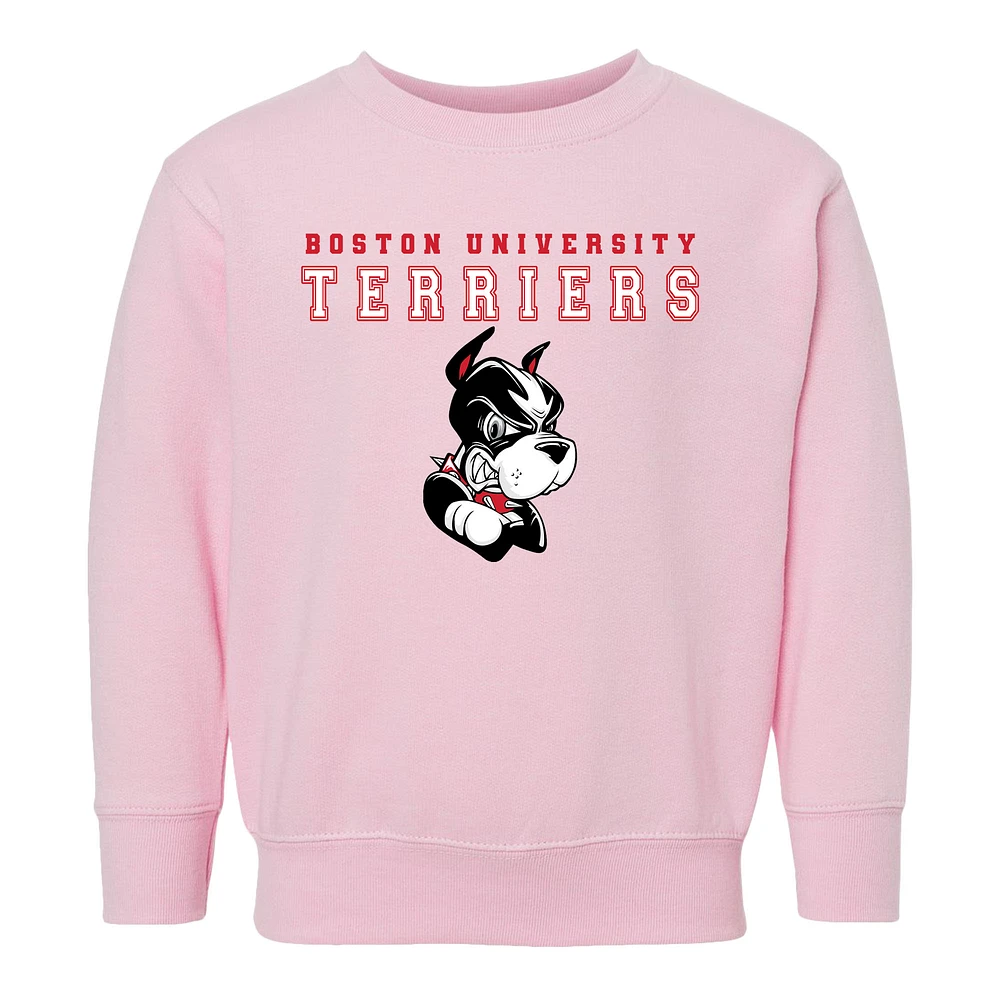 Toddler Chad & Jake Pink Boston University Varsity Design Pullover Sweatshirt