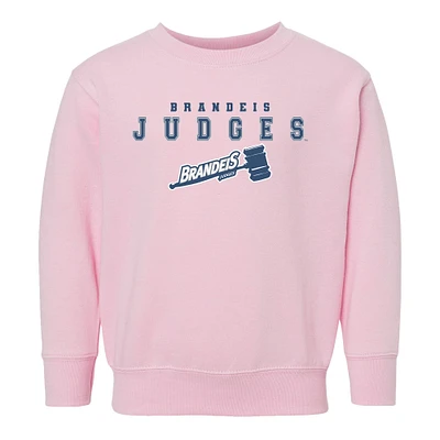 Toddler Chad & Jake Pink Brandeis University Judges Varsity Design Pullover Sweatshirt