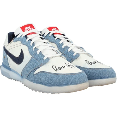 Aaron Judge New York Yankees Autographed Player-Worn White/Denim Jordan Brand Shoes from the 2024 MLB Season