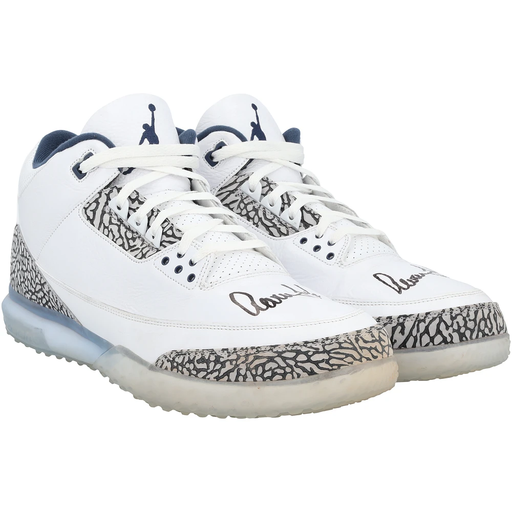 Aaron Judge New York Yankees Autographed Player-Worn /Navy Jordan Brand Shoes from the 2024 MLB Season