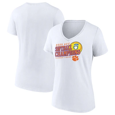 Women's Clemson Tigers 2025 ACC Softball Conference Tournament Champions Next Batter V-Neck T-Shirt