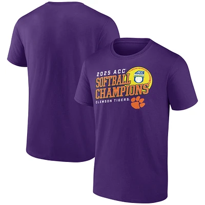 Men's Purple Clemson Tigers 2025 ACC Softball Conference Tournament Champions T-Shirt