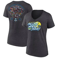 Women's Charcoal 2025 NCAA Softball College World Series V-Neck T-Shirt