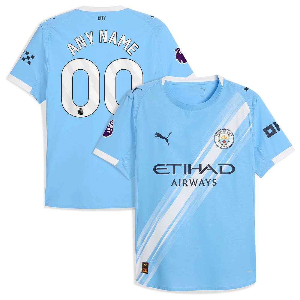 Men's Puma Sky Blue Manchester City 2025/26 Home Authentic Custom Jersey