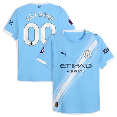 Men's Puma  Sky Blue Manchester City 2025/26 Home Authentic Custom Jersey