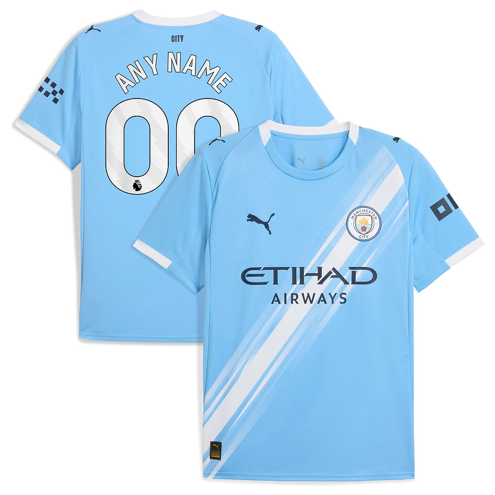 Men's Puma Sky Blue Manchester City 2025/26 Home Replica Custom Jersey