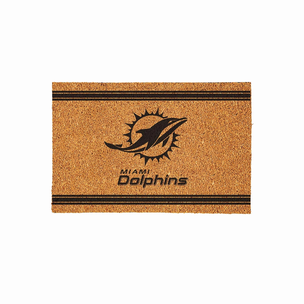 Miami Dolphins 24" x 36" Outdoor Monochrome Team Logo Coir Mat