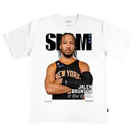 Men's Jalen Brunson White New York Knicks SLAM Cover T-Shirt