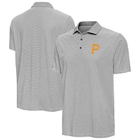 Men's Antigua Black/White Pittsburgh Pirates Pave Polo