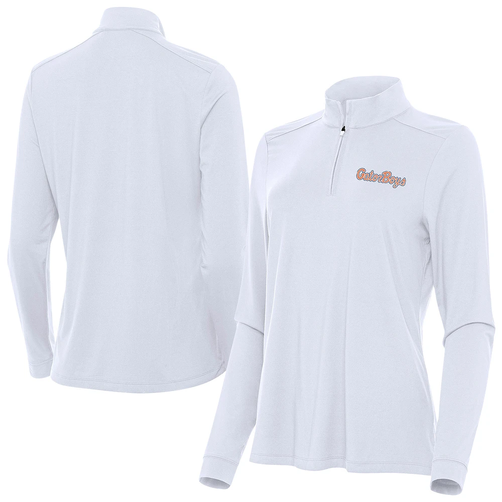 Women's Antigua Florida Gators GatorBoys Intent Quarter-Zip Pullover