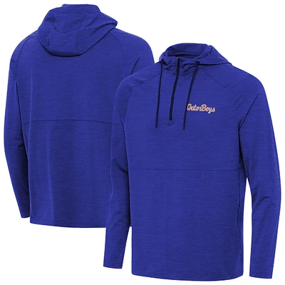 Men's Antigua  Heather Royal Florida Gators GatorBoys Spikes Quarter-Zip Pullover Hoodie