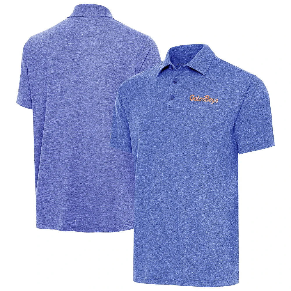 Men's Antigua Heather Royal Florida Gators GatorBoys Tall Par 3 Polo