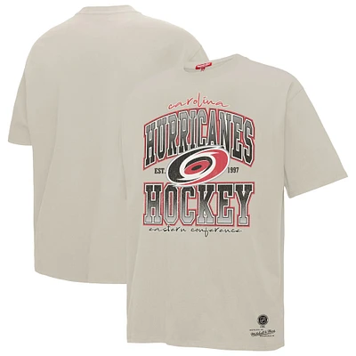 Women's Mitchell & Ness Cream Carolina Hurricanes Dump Chase Boyfriend T-Shirt