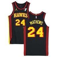 Garrison Mathews Atlanta Hawks Game-Used #24 Black Jordan Brand Jersey vs. Washington Wizards on November 15, 2024 - Size 46+4