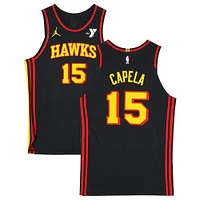 Clint Capela Atlanta Hawks Game-Used #15 Black Jordan Brand Jersey vs. Washington Wizards on November 15, 2024 - Size 52+4