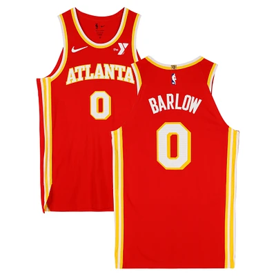 Dominick Barlow Atlanta Hawks Game-Used #0 Red Nike Jersey vs. Los Angeles Clippers on March 14, 2025 - Size 50+4