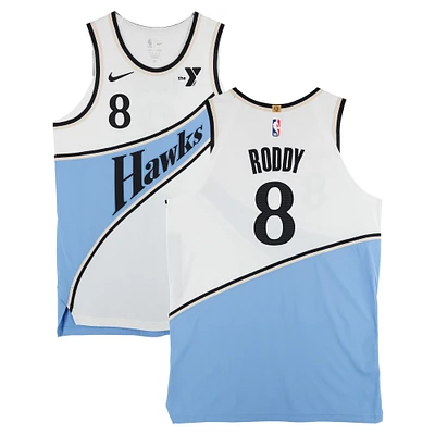 David Roddy Atlanta Hawks Game-Used #8 White Nike City Edition Jersey vs. Minnesota Timberwolves on December 23, 2025 - Size 50+4