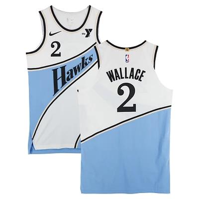 Keaton Wallace Atlanta Hawks Game-Used #2 White Nike City Edition Jersey vs. Minnesota Timberwolves on December 23, 2025 - Size 48+4