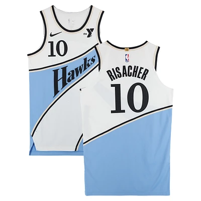 Zaccharie Risacher Atlanta Hawks Game-Used #10 White Nike City Edition Jersey vs. Chicago Bulls on December 26, 2024 & Golden State Warriors on March 22, 2025 - Size 46+4