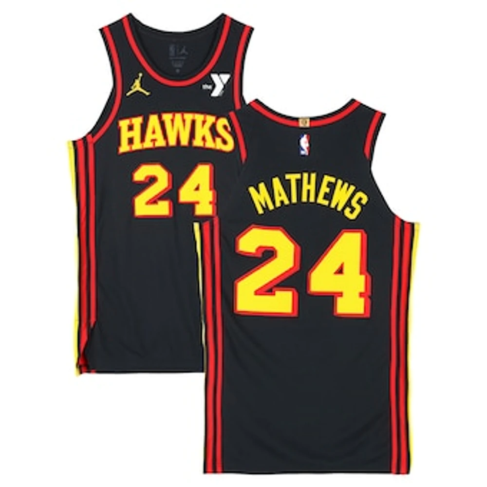 Garrison Mathews Atlanta Hawks Player-Issued #24 Black Jordan Brand Jersey from the 2024-25 NBA Season - Size 46+4