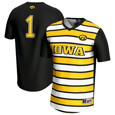 Unisex GameDay Greats #1 Black Iowa Hawkeyes Lightweight Soccer Fashion Jersey