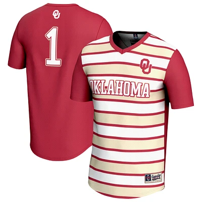 Unisex GameDay Greats #1 Crimson Oklahoma Sooners Lightweight Soccer Fashion Jersey