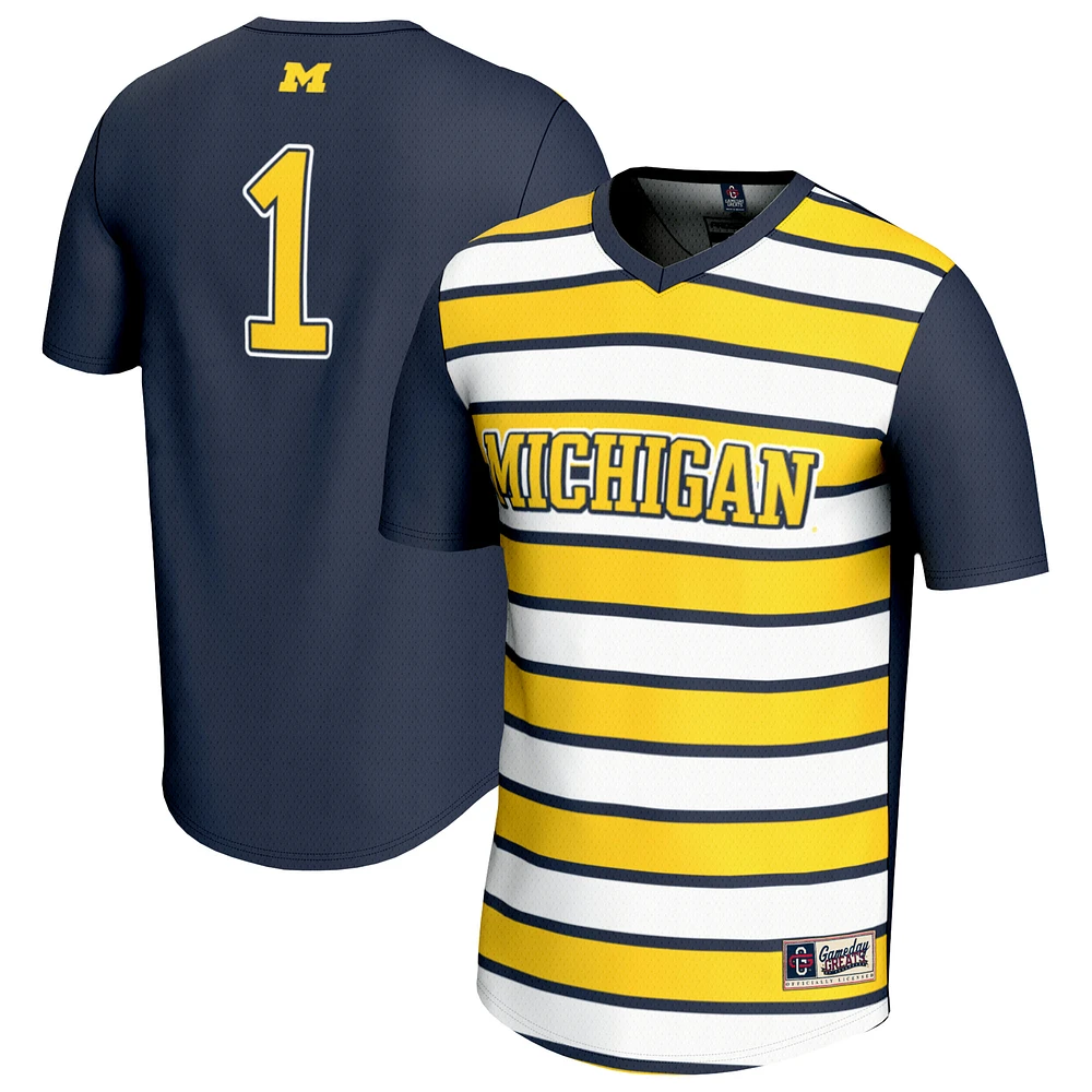 Unisex GameDay Greats #1 Navy Michigan Wolverines Lightweight Soccer Fashion Jersey