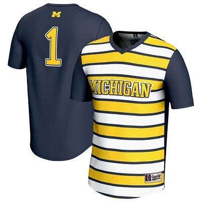 Unisex GameDay Greats #1 Navy Michigan Wolverines Lightweight Soccer Fashion Jersey