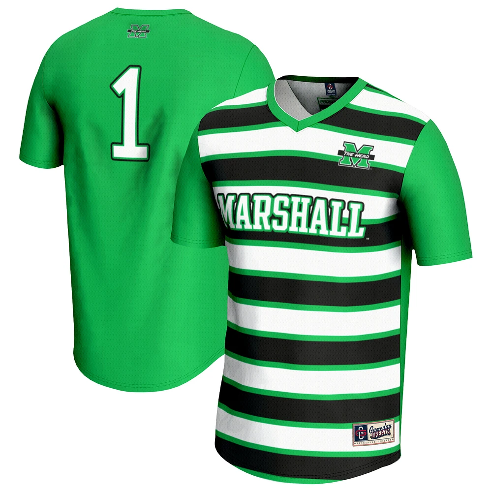 Youth GameDay Greats #1 Kelly Green Marshall Thundering Herd Lightweight Soccer Fashion Jersey