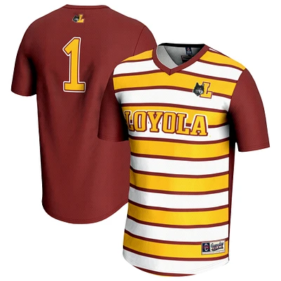 Youth GameDay Greats #1 Maroon Loyola Chicago Ramblers Lightweight Soccer Fashion Jersey