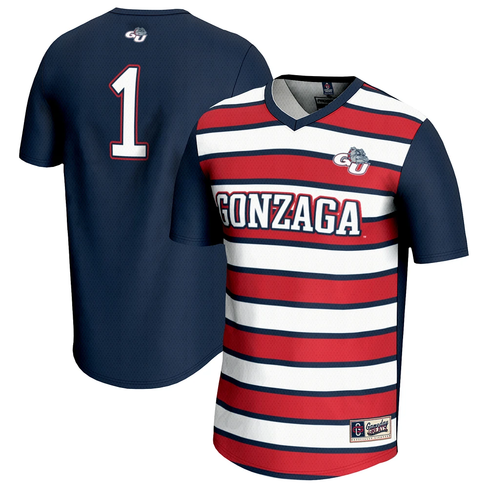 Youth GameDay Greats #1 Navy Gonzaga Bulldogs Lightweight Soccer Fashion Jersey