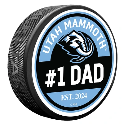 Utah Mammoth #1 Dad Hockey Puck